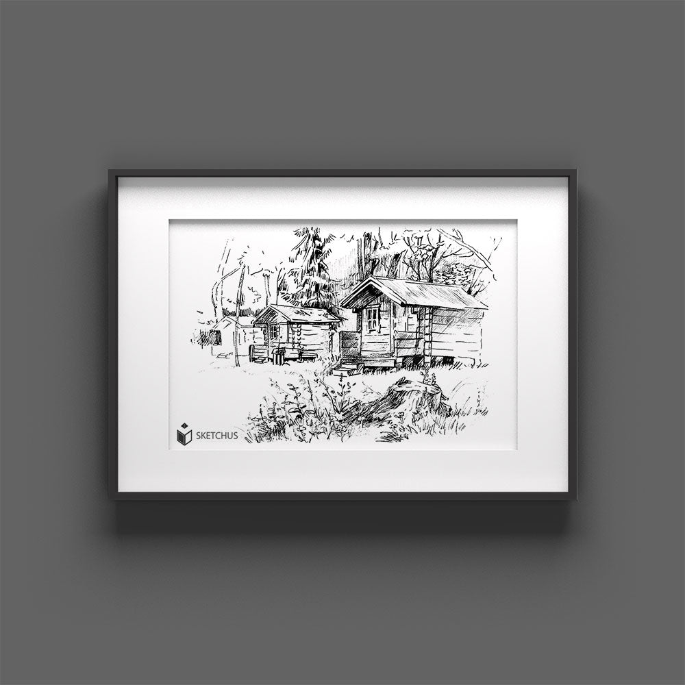 Premium Photo | Flower field chalk pencil landscape sketch doodle realistic  simple poster round art hand drawn